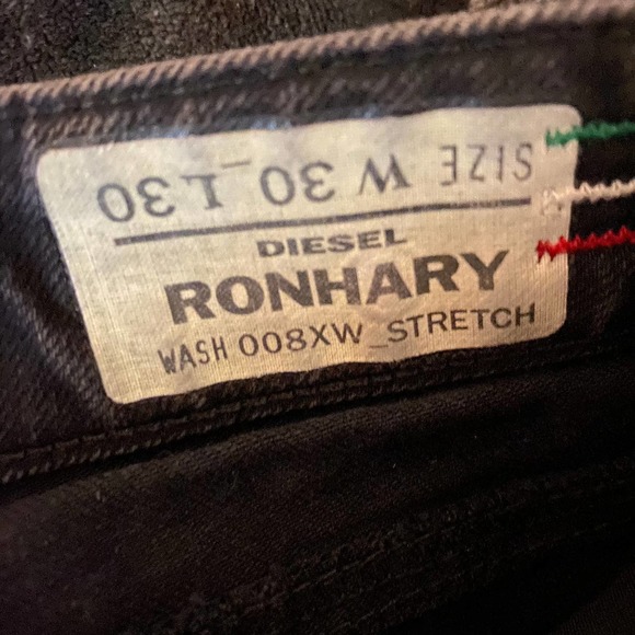 Diesel Black Ronhary Stretch Straight Leg Jeans Size 30 - Picture 4 of 4